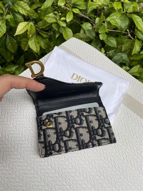 dior saddle flat card holder